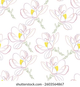 Seamless fabric of flowers pattern, like illustration. Suit for package design, wallpaper, fashion print, Housing wallpaper, arty-crafty.
