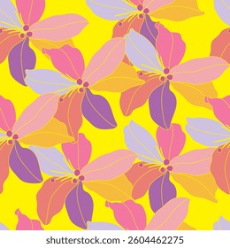 Seamless fabric of flowers pattern, like illustration. Suit for package design, wallpaper, fashion print, Housing wallpaper, arty-crafty.
