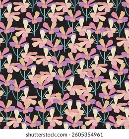 Seamless fabric of flowers pattern, like illustration. Suit for package design, wallpaper, fashion print, Housing wallpaper, arty-crafty.
