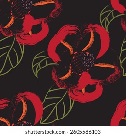 Seamless fabric of flowers pattern, like illustration. Suit for package design, wallpaper, fashion print, Housing wallpaper, arty-crafty.
