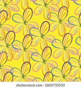 Seamless fabric of flowers pattern, like illustration. Suit for package design, wallpaper, fashion print, Housing wallpaper, arty-crafty.
