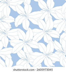 Seamless fabric of flowers pattern, like illustration. Suit for package design, wallpaper, fashion print, Housing wallpaper, arty-crafty.
