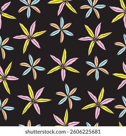 Seamless fabric of flowers pattern, like illustration. Suit for package design, wallpaper, fashion print, Housing wallpaper, arty-crafty.
