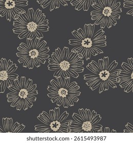 Seamless fabric of flowers pattern, like illustration. Suit for package design, wallpaper, fashion print, Housing wallpaper, arty-crafty.
