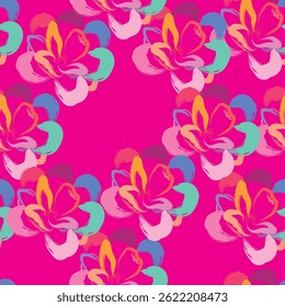 Seamless fabric of flowers pattern, like illustration. Suit for package design, wallpaper, fashion print, Housing wallpaper, arty-crafty.
