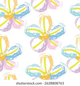 Seamless fabric of flowers pattern, like illustration. Suit for package design, wallpaper, fashion print, Housing wallpaper, arty-crafty.
