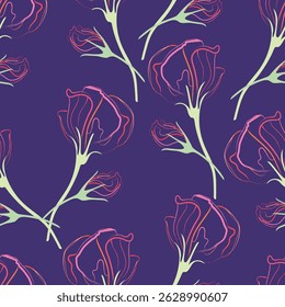 Seamless fabric of flowers pattern, like illustration. Suit for package design, wallpaper, fashion print, Housing wallpaper, arty-crafty.
