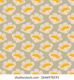 Seamless fabric of  flowers pattern, like illustration. Suit for package design, wallpaper, fashion print.
