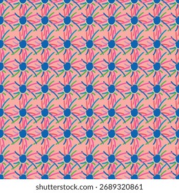 Tela inconsútil del patrón de las flores, como ilustración. Traje para el diseño del paquete, Fondo de pantalla, impresión de la moda, Fondo de pantalla de la vivienda, arty-crafty.