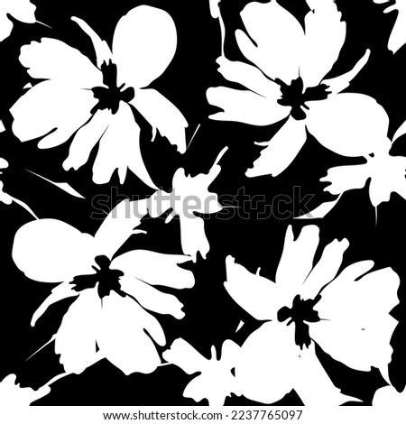 Seamless fabric of  flowers pattern, like illustration. Suit for package design, wallpaper, fashion print.
