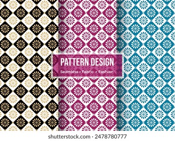 Seamless Fabric geometric patterns Design.
