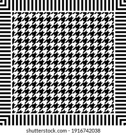 Seamless fabric with goose foot pattern.Vector design patch for print, textile, scarf design.