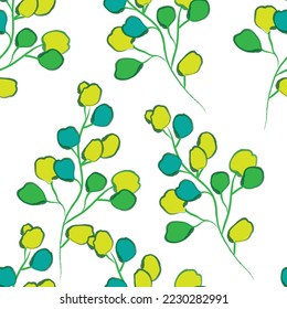 Nahtlose Gewebe aus grünen Blättern Muster, wie minimaler Stil. Geeignet für Paket-Design, Bildschirmhintergrund, Modedruck.