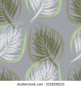 Seamless fabric of leaf Line Pattern Vector, like ornament vector. Suit for package design, wallpaper, fashion print.