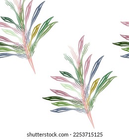 Seamless fabric of  leaf  Line Pattern, like illustration. Suit for package design, wallpaper, fashion print.