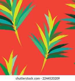 Seamless fabric of  leaves Line Pattern, like illustration. Suit for package design, wallpaper, fashion print.