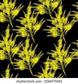 Seamless fabric of  leaves Line Pattern, like illustration. Suit for package design, wallpaper, fashion print.