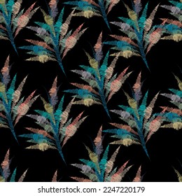 Seamless fabric of  leaves Line Pattern, like illustration. Suit for package design, wallpaper, fashion print.