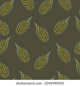 Seamless fabric of leaves pattern, like illustration. Suit for package design, wallpaper, fashion print, Housing wallpaper, arty-crafty.
