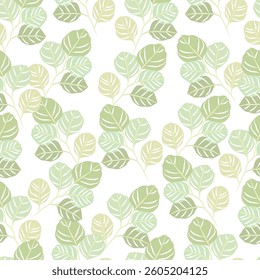 Seamless fabric of leaves pattern, like illustration. Suit for package design, wallpaper, fashion print, Housing wallpaper, arty-crafty.
