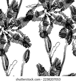 Seamless fabric of  lily flowers Pattern, like minimal style. Suit for package design, wallpaper, fashion print.