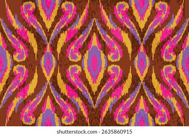 Patrones de motivos de tela sin costuras, patrones abstractos ikat o étnicos abstractos
