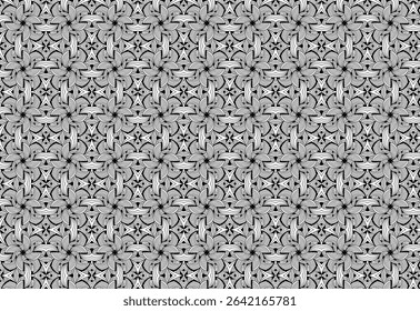 Seamless fabric pattern with abstract art line waven fan black and white. Ideal for textile, fashion, wallpaper, and digital backgrounds. Clean, modern, and fully repeatable