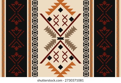 Patrón de tela sin costuras, patrón de alfombra de estilo azteca.