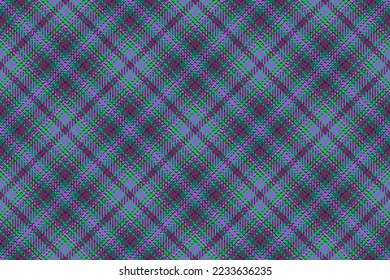 Seamless fabric pattern. Check background plaid. Textile texture vector tartan in blue and red colors.