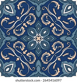 Seamless fabric pattern, ethnic tribe wallpaper, carpet production pattern