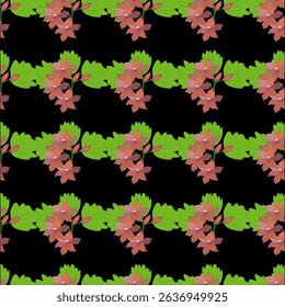 Seamless fabric pattern, exotic pattern, modern pattern, luxury, distinctive, vector pattern, wallpaper, decoration, black background