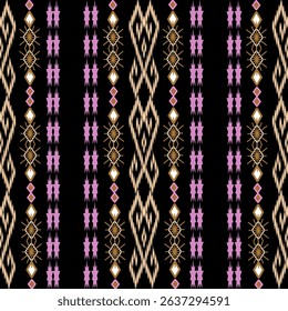Seamless fabric pattern, exotic pattern, modern pattern, luxury, distinctive, vector pattern, wallpaper, decoration, black background