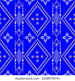 Seamless fabric pattern, exotic pattern, modern pattern, luxury, distinctive, vector pattern, wallpaper, decoration, blue background