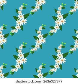 Seamless fabric pattern, floral wallpaperexotic pattern, modern pattern, luxury, distinctive, vector pattern, wallpaper, decoration, blue background