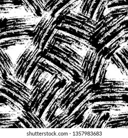 Seamless  Fabric Pattern with Grunge Lines and Stripes. Messy Strokes Texture. Abstract Watercolor Paint Pattern. Sporty Clothes Background.