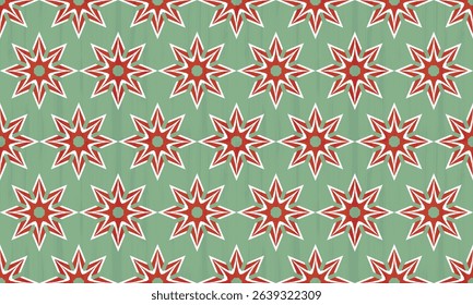 Seamless fabric pattern in the shape of geometric gapes endlessly, beautiful pattern, vector, green background, vector formats, color