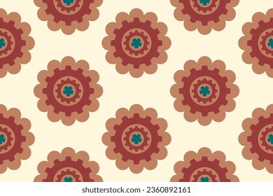Seamless fabric pattern with traditional ornaments Design for backgrounds, carpets, wallpapers, clothes, wraps, batik, fabrics.