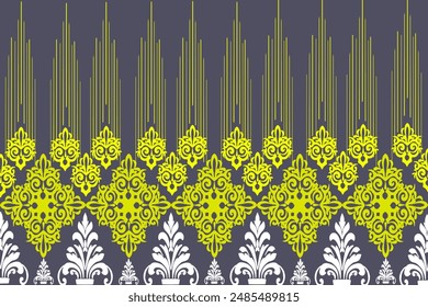 Seamless fabric pattern of tribal, native, oriental, vector illustration, wallpaper, scarf, curtain pattern.