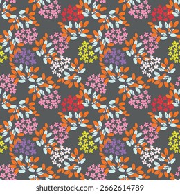 Seamless fabric pattern from wildflowers