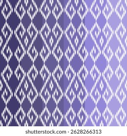 Seamless fabric pattern work, ikat work on a purple background, white ikat, Thai woven fabric, local style, contemporary art, beautiful, 