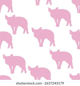 Seamless fabric of pig pattern, like illustration. Suit for package design, wallpaper, fashion print, Housing wallpaper, arty-crafty. 
