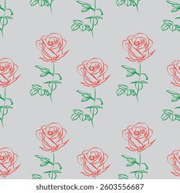 Seamless fabric of roses pattern, like illustration. Suit for package design, wallpaper, fashion print, Housing wallpaper, arty-crafty.
