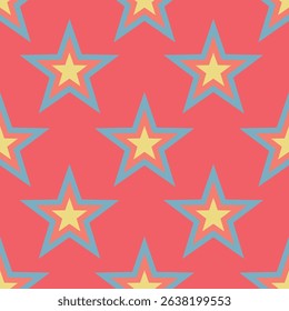 Seamless fabric of stars pattern, like illustration. Suit for package design, wallpaper, fashion print, Housing wallpaper, arty-crafty.