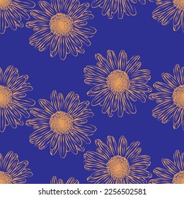 Seamless fabric of  sun flowers Pattern, like illustration. Suit for package design, wallpaper, fashion print.