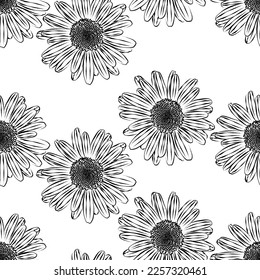 Seamless fabric of  sun flowers Pattern, like illustration. Suit for package design, wallpaper, fashion print.