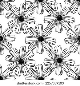 Seamless fabric of  sun flowers Pattern, like illustration. Suit for package design, wallpaper, fashion print.