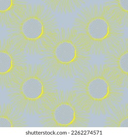 Seamless fabric of  sun flowers Pattern, like illustration. Suit for package design, wallpaper, fashion print.