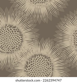Tejido sin foco de flores de sol Patrón, como ilustración. Suit para diseño de paquetes, fondo de pantalla, impresión de moda.