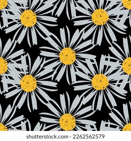 Seamless fabric of  sun flowers Pattern, like illustration. Suit for package design, wallpaper, fashion print.