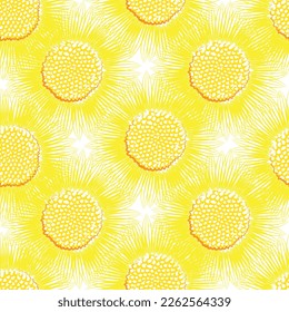 Seamless fabric of  sun flowers Pattern, like illustration. Suit for package design, wallpaper, fashion print.